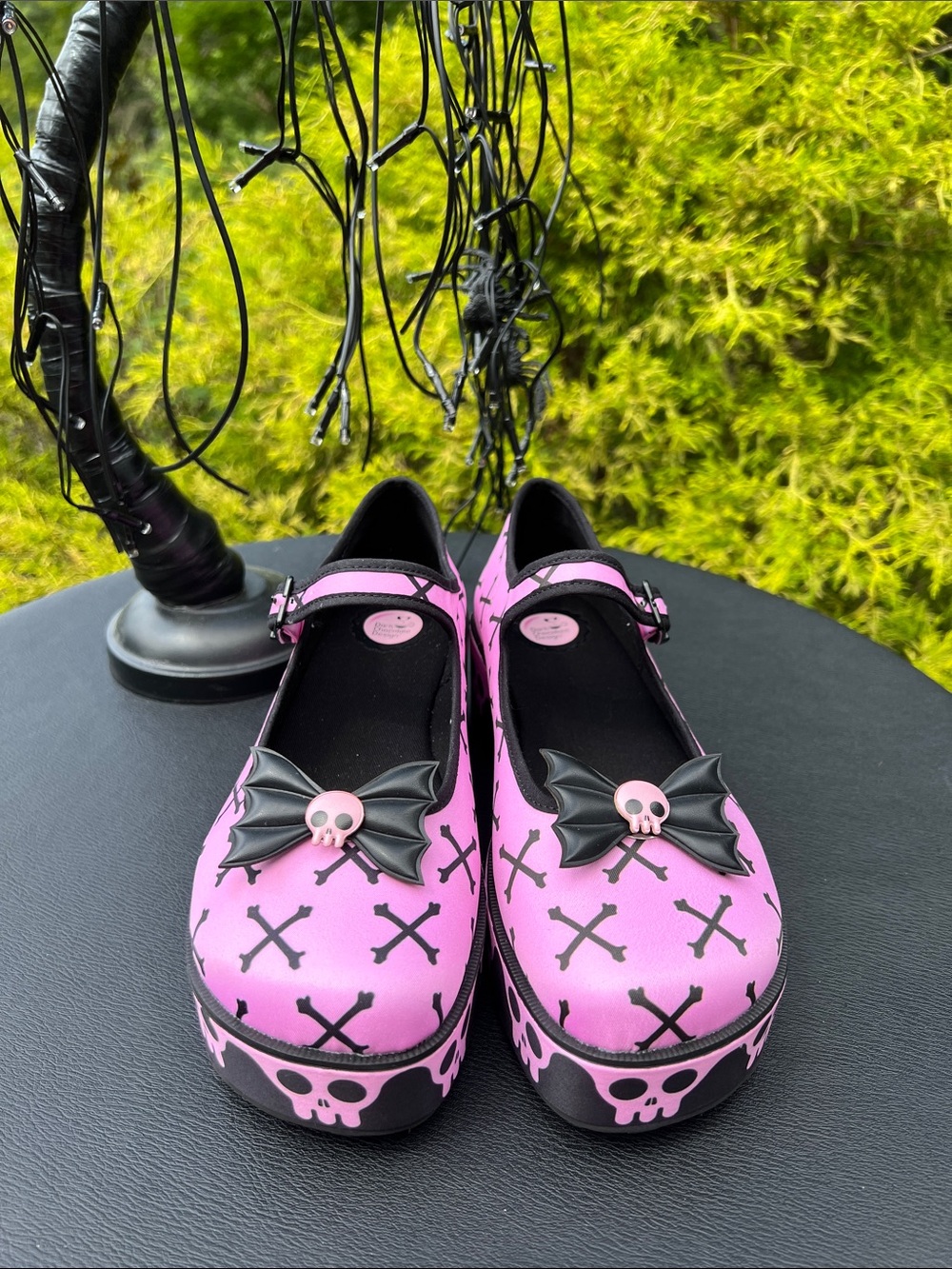 Hot Chocolate Design Chocolaticas® Pink Bones Mary Jane Platform Shoes Halloween - Picture 6 of 17